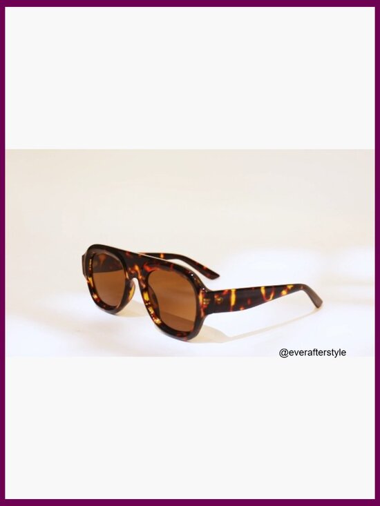 Plastic Oversized Aviator Sunglasses Retro Square Shield Fashion